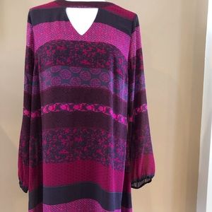 Ruff Hewn Grey Tunic Dress with Key Hole Detail, Size L